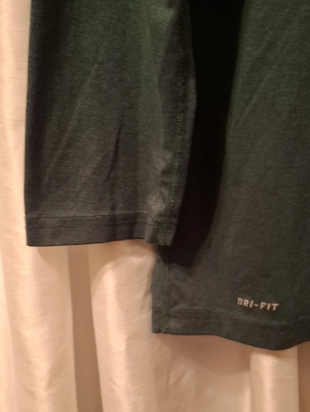 Nike Boy's 3/4 Sleeve Spartan Logo Tee - Dark Green with White Logo